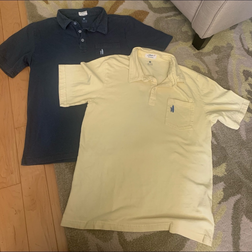 Two johnnie-O polo t-shirts. Size 12. Yellow/Blue